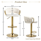 Lot de 4 tabourets de bar réglables capitonnés avec dossier
