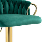 Lot de 4 tabourets de bar réglables capitonnés avec dossier