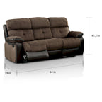 Canapé inclinable Ferg Transitional en tissu Champion marron par