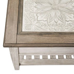 Ensemble de table de salon Heartland Antique White 3 pièces avec table basse et tables d'appoint