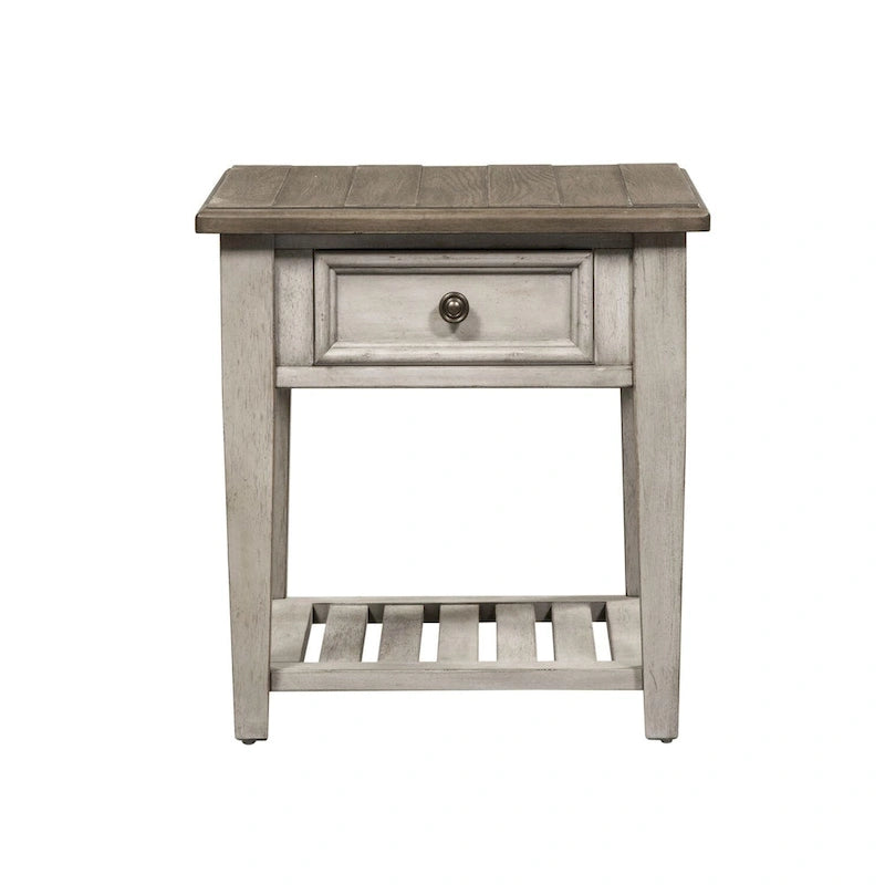 Ensemble de table de salon Heartland Antique White 3 pièces avec table basse et tables d'appoint