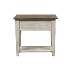 Ensemble de table de salon Heartland Antique White 3 pièces avec table basse et tables d'appoint