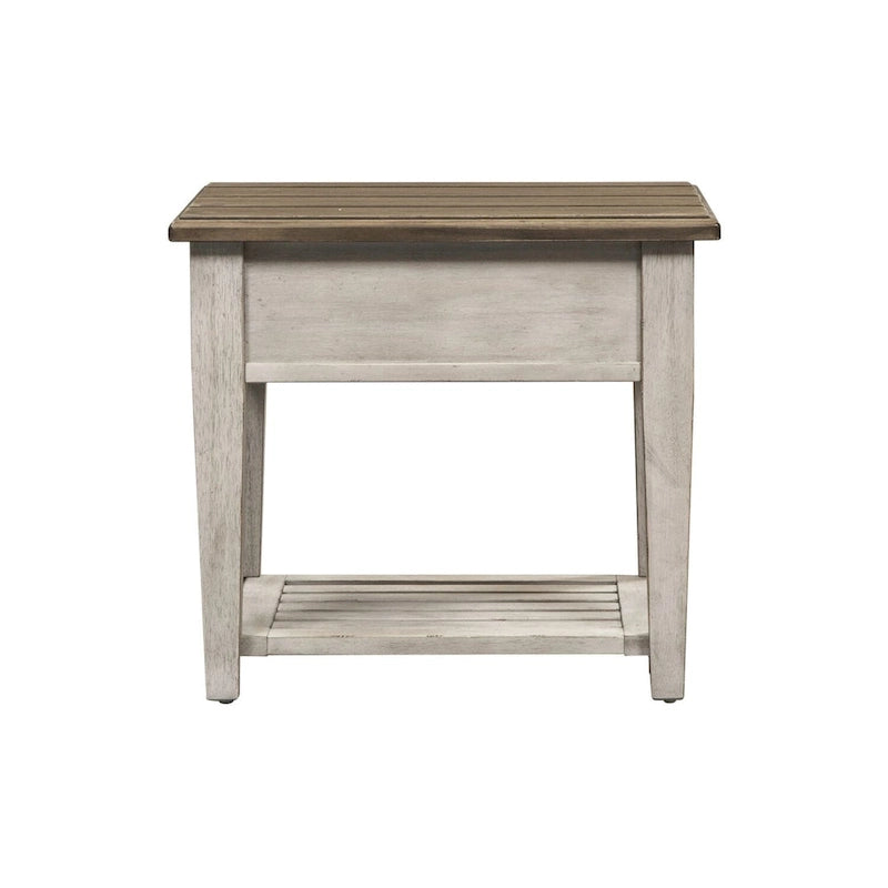 Ensemble de table de salon Heartland Antique White 3 pièces avec table basse et tables d'appoint