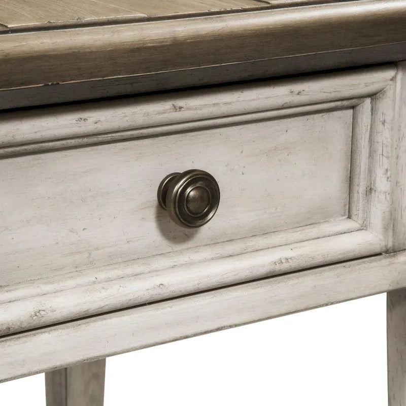 Ensemble de table de salon Heartland Antique White 3 pièces avec table basse et tables d'appoint