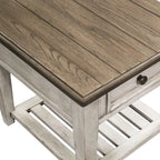 Ensemble de table de salon Heartland Antique White 3 pièces avec table basse et tables d'appoint