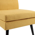 Chaise d'appoint capitonnée en bois massif de style Mid-Century Modern pour salon, séjour