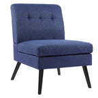 Chaise d'appoint capitonnée en bois massif de style Mid-Century Modern pour salon, séjour