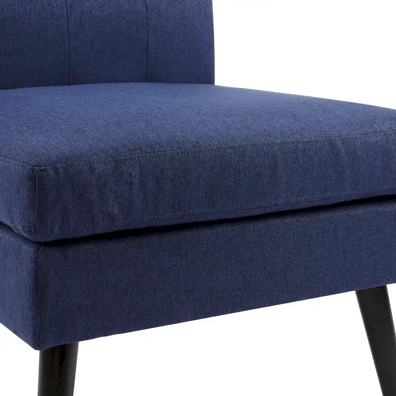 Chaise d'appoint capitonnée en bois massif de style Mid-Century Modern pour salon, séjour