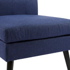Chaise d'appoint capitonnée en bois massif de style Mid-Century Modern pour salon, séjour