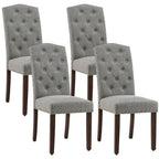 Lot de 4 chaises de salle à manger capitonnées en tissu avec clous décoratifs