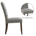 Lot de 4 chaises de salle à manger capitonnées en tissu avec clous décoratifs