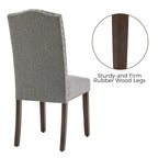 Lot de 4 chaises de salle à manger capitonnées en tissu avec clous décoratifs