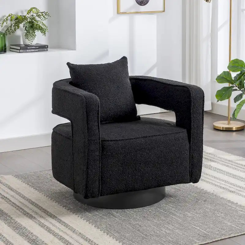 Fauteuil pivotant simple rembourré en bouclette 29W