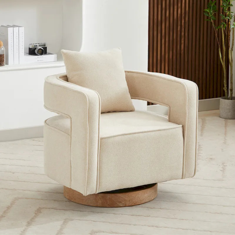 Fauteuil pivotant simple rembourré en bouclette 29W