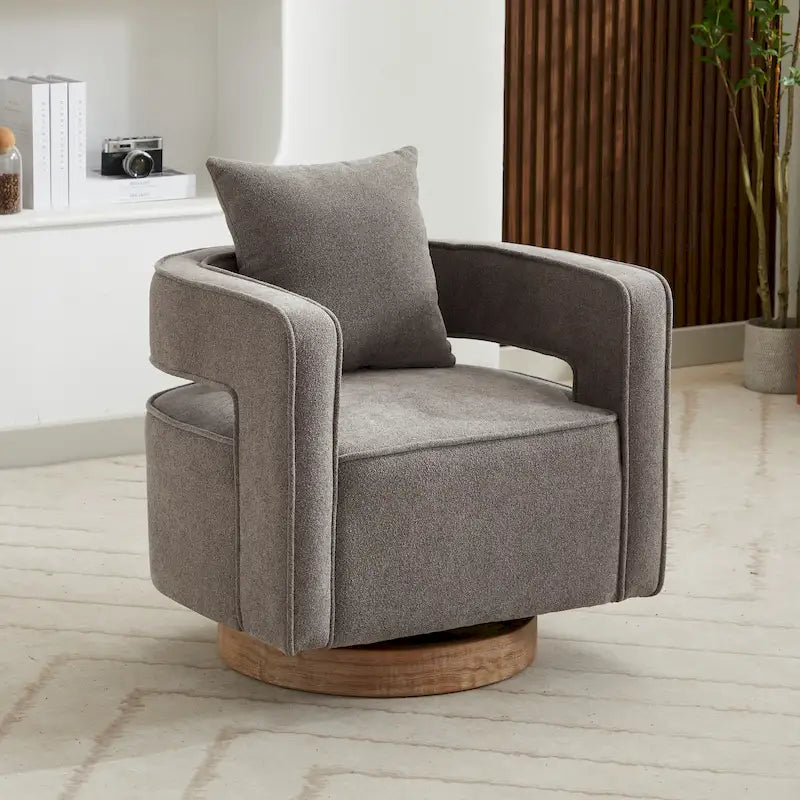Fauteuil pivotant simple rembourré en bouclette 29W