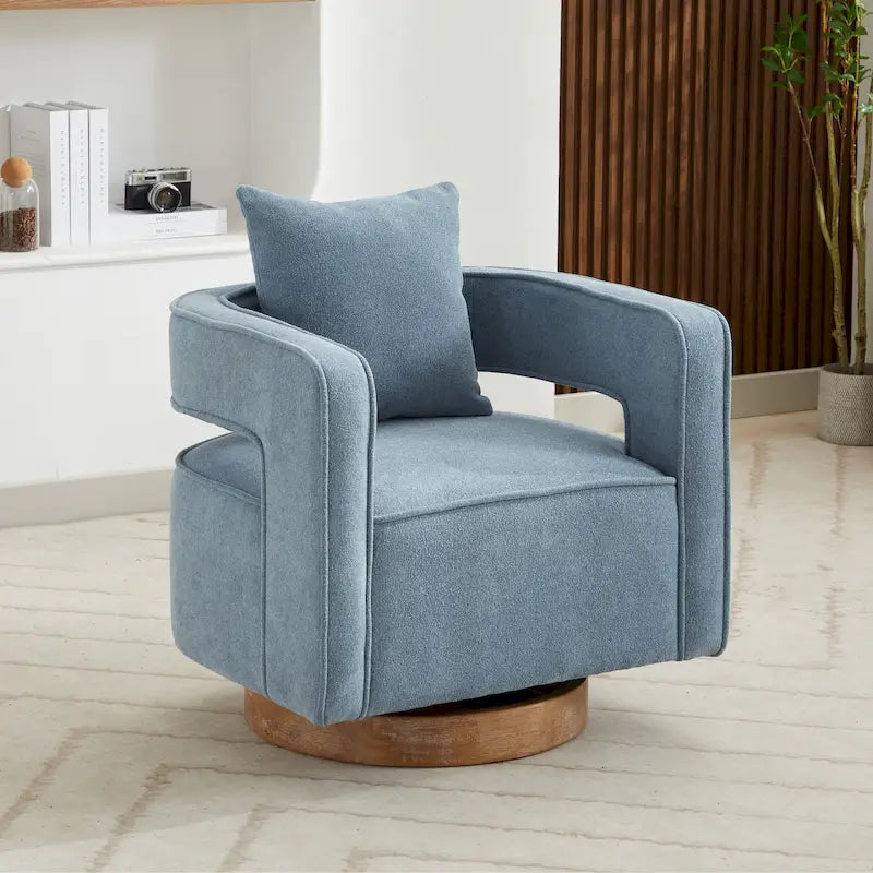 Fauteuil pivotant simple rembourré en bouclette 29W