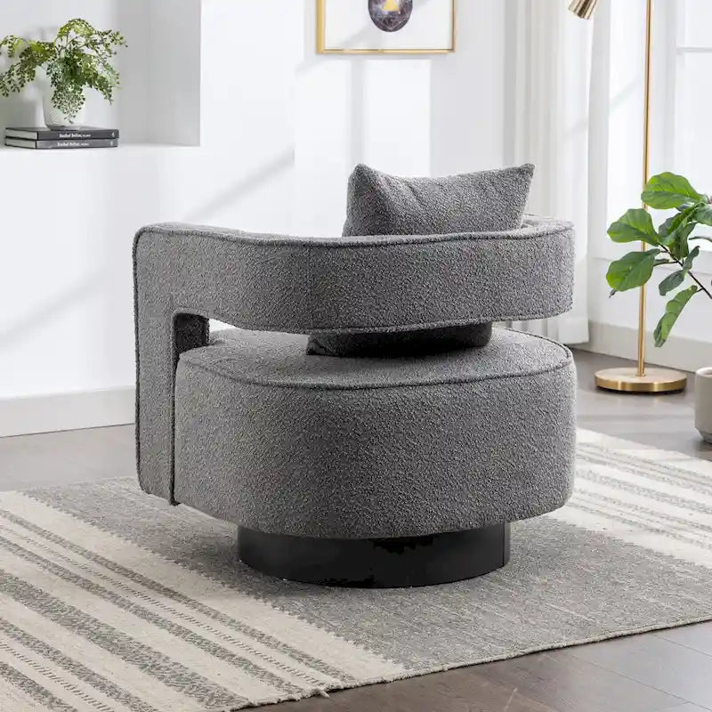 Fauteuil pivotant simple rembourré en bouclette 29W