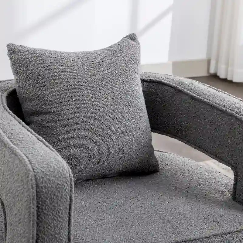 Fauteuil pivotant simple rembourré en bouclette 29W