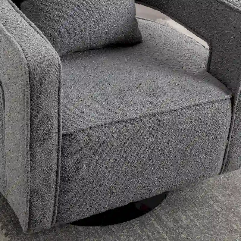 Fauteuil pivotant simple rembourré en bouclette 29W