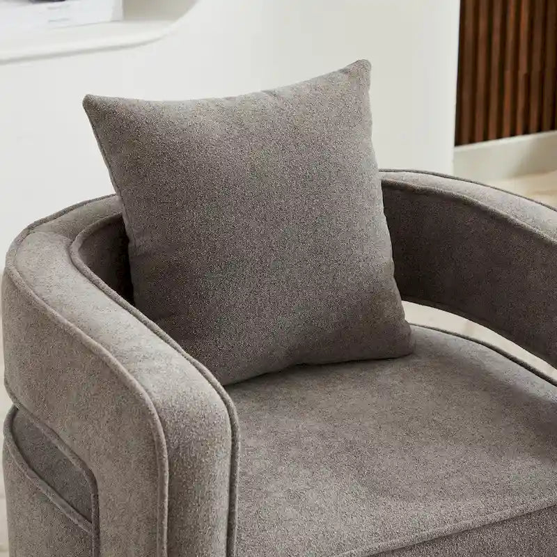 Fauteuil pivotant simple rembourré en bouclette 29W