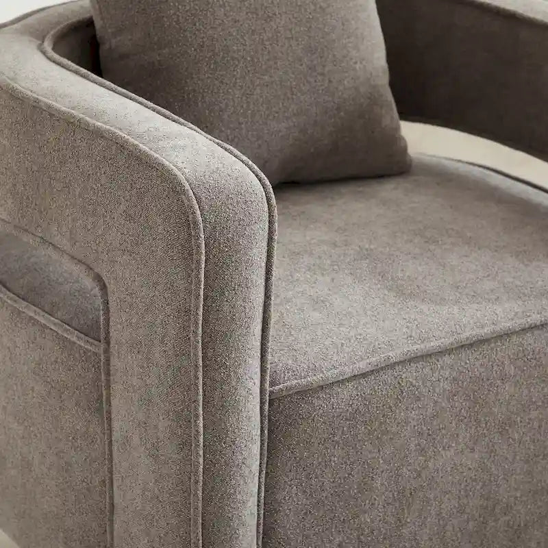 Fauteuil pivotant simple rembourré en bouclette 29W
