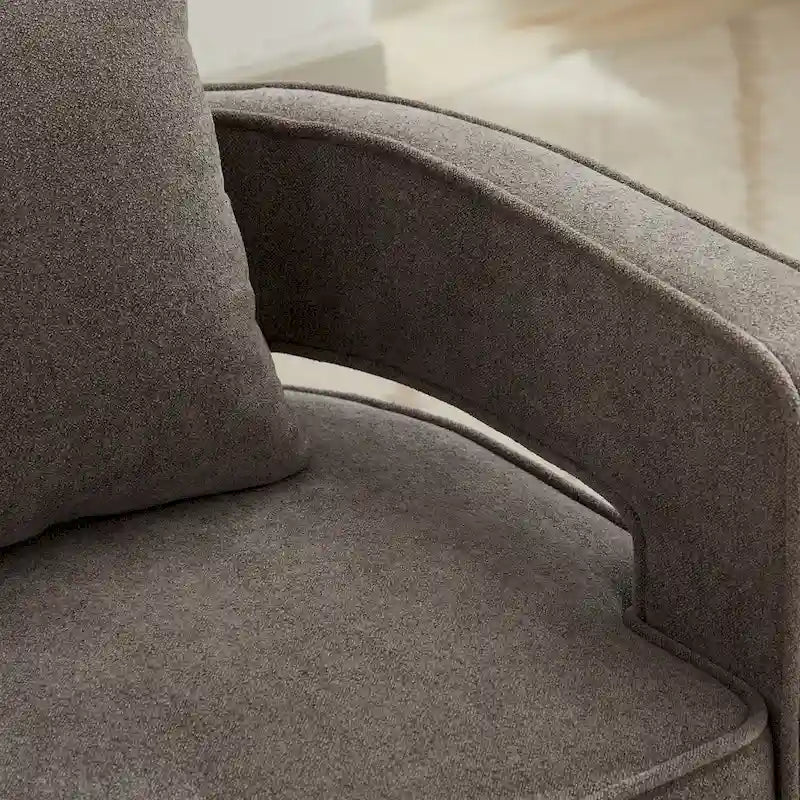 Fauteuil pivotant simple rembourré en bouclette 29W
