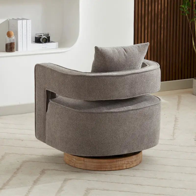 Fauteuil pivotant simple rembourré en bouclette 29W