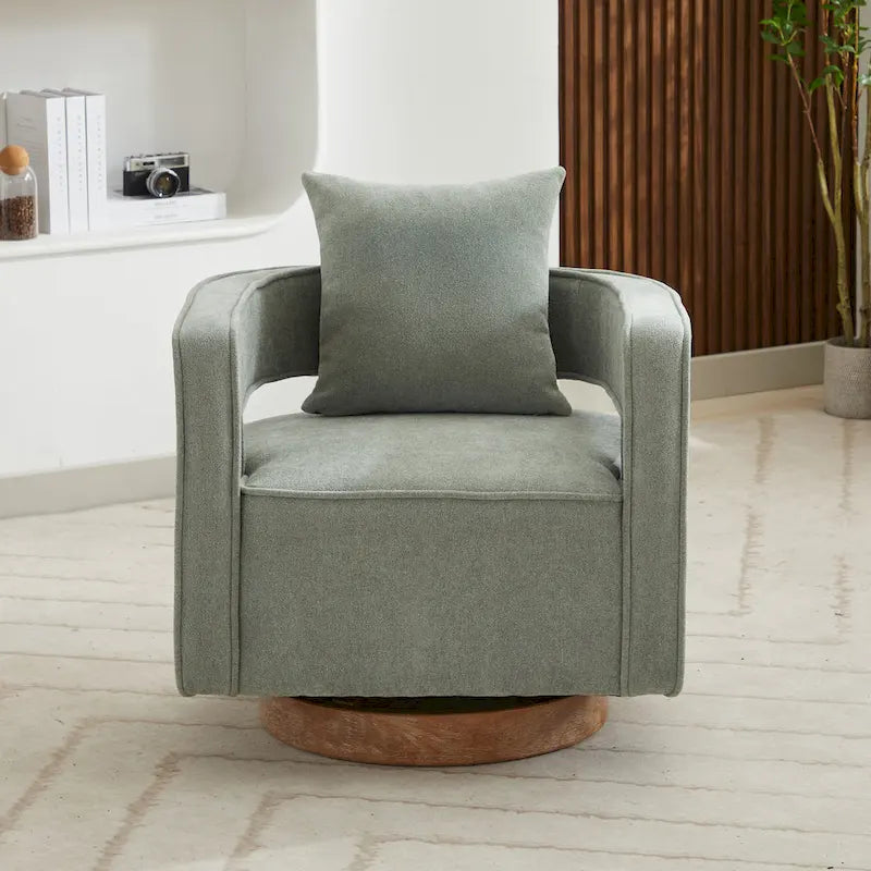 Fauteuil pivotant simple rembourré en bouclette 29W