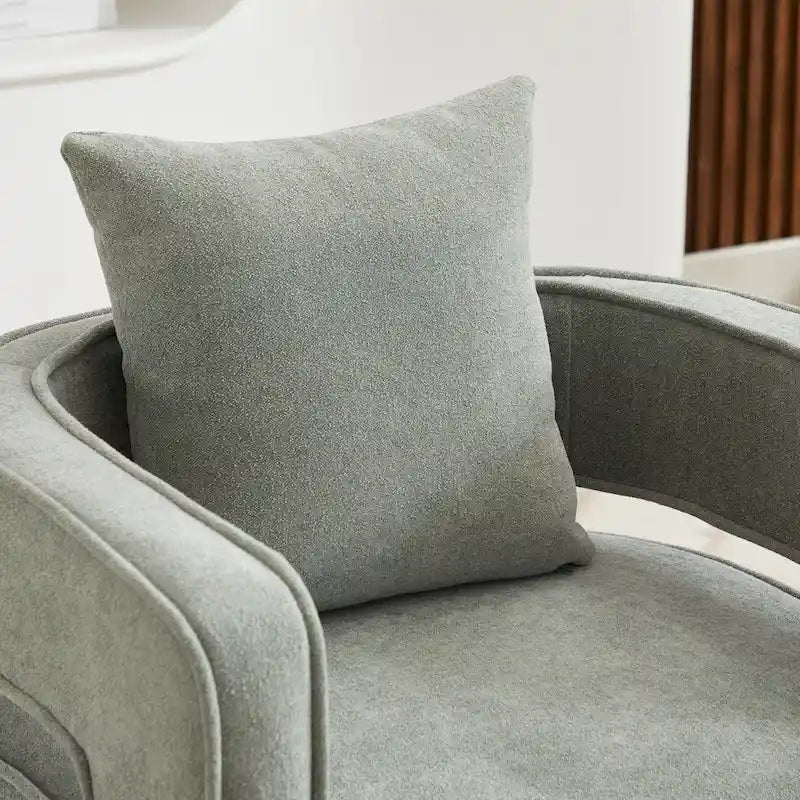 Fauteuil pivotant simple rembourré en bouclette 29W