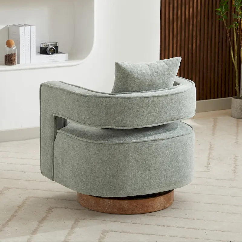 Fauteuil pivotant simple rembourré en bouclette 29W