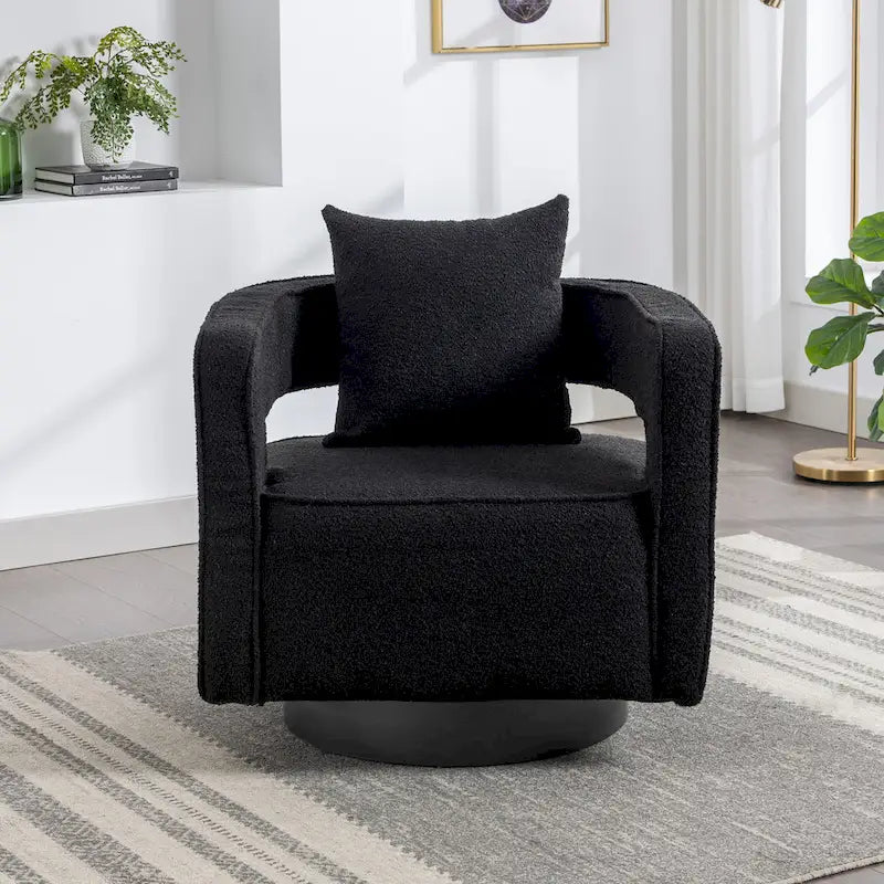 Fauteuil pivotant simple rembourré en bouclette 29W