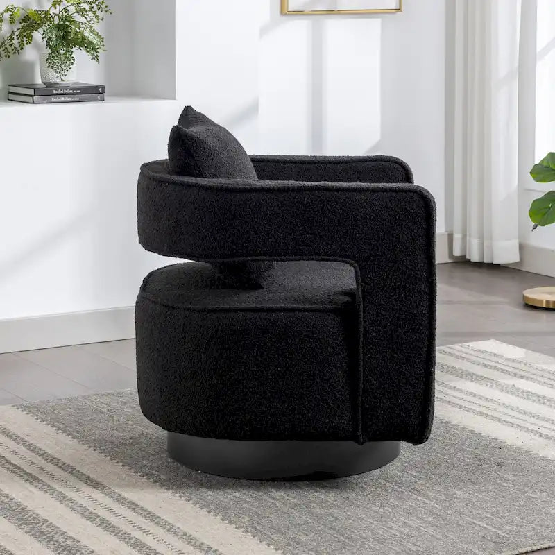 Fauteuil pivotant simple rembourré en bouclette 29W