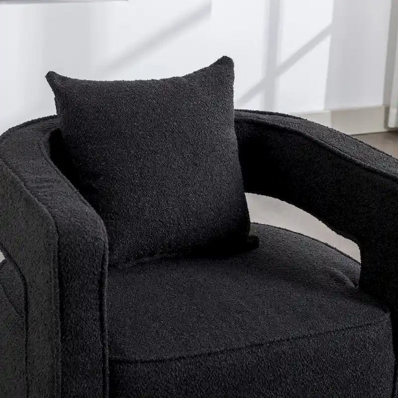 Fauteuil pivotant simple rembourré en bouclette 29W