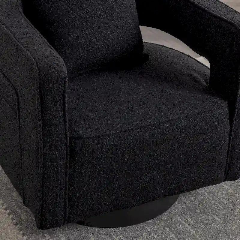Fauteuil pivotant simple rembourré en bouclette 29W