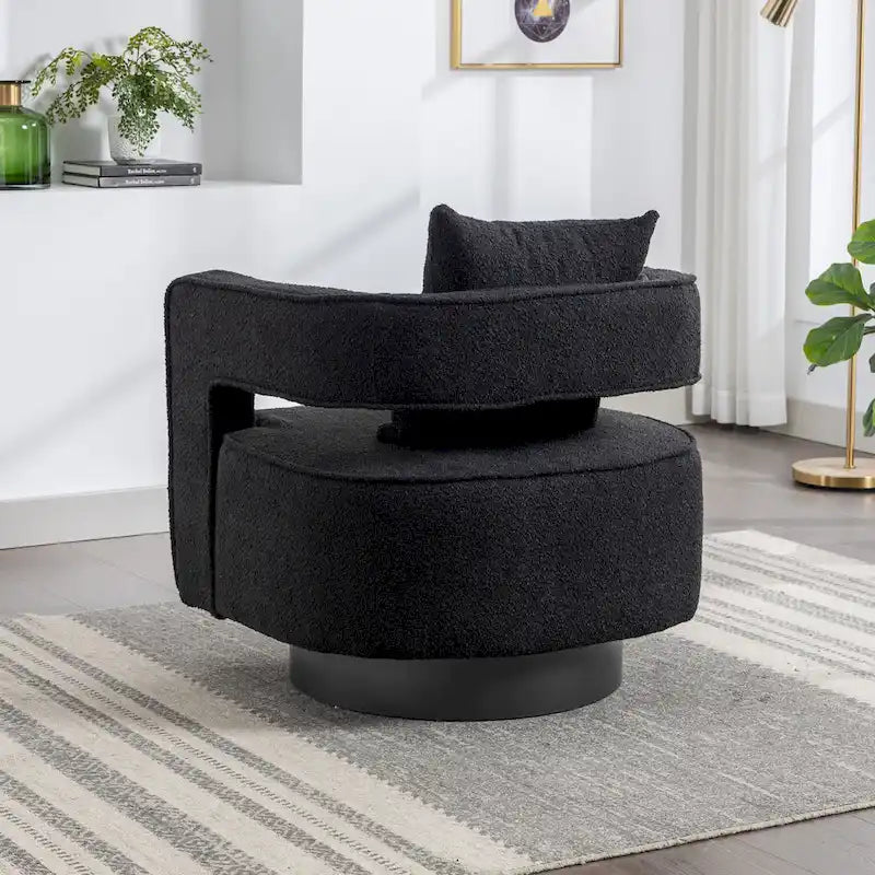 Fauteuil pivotant simple rembourré en bouclette 29W