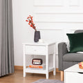 Table de chevet de style moderne avec tiroir et étagère de rangement pour chambre à coucher ou salon - 19,75x13,75x23,5