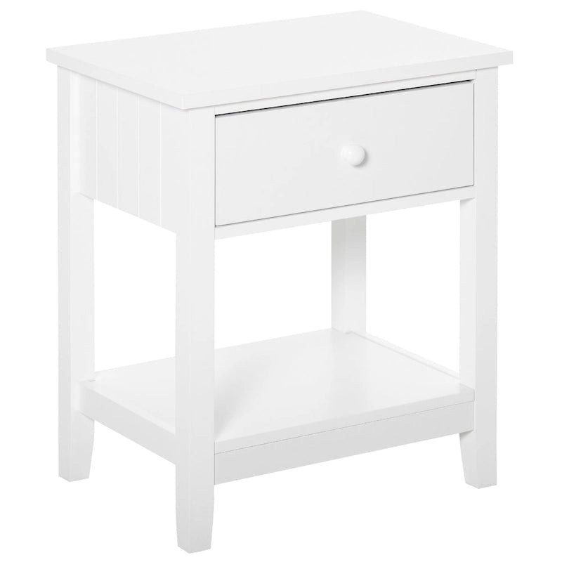 Table de chevet de style moderne avec tiroir et étagère de rangement pour chambre à coucher ou salon - 19,75x13,75x23,5