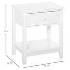 Table de chevet de style moderne avec tiroir et étagère de rangement pour chambre à coucher ou salon - 19,75x13,75x23,5