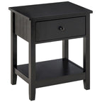 Table de chevet de style moderne avec tiroir et étagère de rangement pour chambre à coucher ou salon - 19,75x13,75x23,5