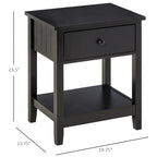 Table de chevet de style moderne avec tiroir et étagère de rangement pour chambre à coucher ou salon - 19,75x13,75x23,5