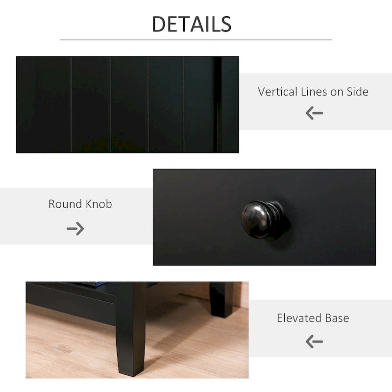 Table de chevet de style moderne avec tiroir et étagère de rangement pour chambre à coucher ou salon - 19,75x13,75x23,5