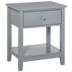Table de chevet de style moderne avec tiroir et étagère de rangement pour chambre à coucher ou salon - 19,75x13,75x23,5