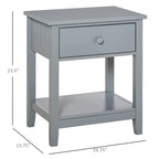 Table de chevet de style moderne avec tiroir et étagère de rangement pour chambre à coucher ou salon - 19,75x13,75x23,5