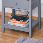 Table de chevet de style moderne avec tiroir et étagère de rangement pour chambre à coucher ou salon - 19,75x13,75x23,5
