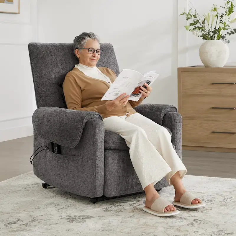 Fauteuil inclinable releveur avec massage chauffant pour personnes âgées