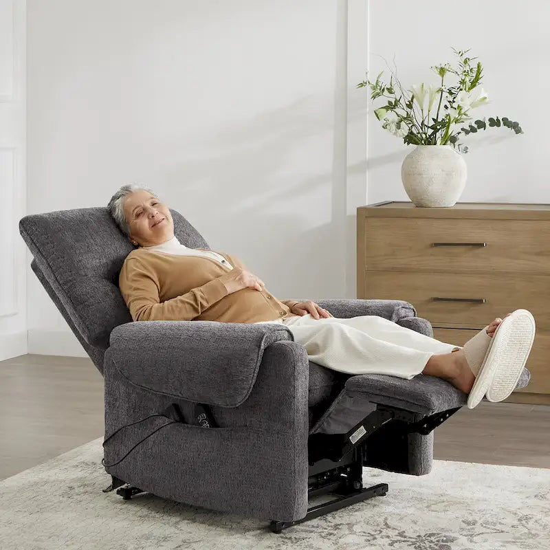 Fauteuil inclinable releveur avec massage chauffant pour personnes âgées