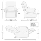 Fauteuil inclinable releveur avec massage chauffant pour personnes âgées
