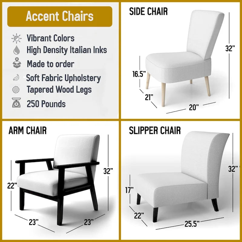 Fauteuil d'appoint floral capitonné en vitrail blanc