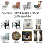 Fauteuil d'appoint floral capitonné en vitrail blanc
