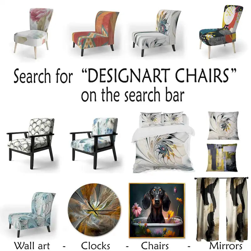 Fauteuil d'appoint floral capitonné en vitrail blanc